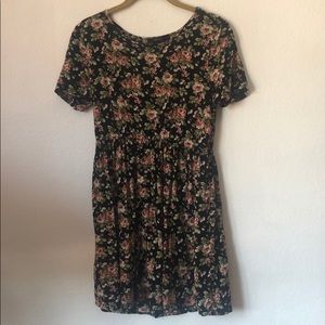 Forever 21 Black Floral Print Dress